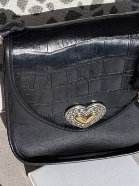 VINTAGE 90s Brighton "Moc Croc" Heart Crossbody